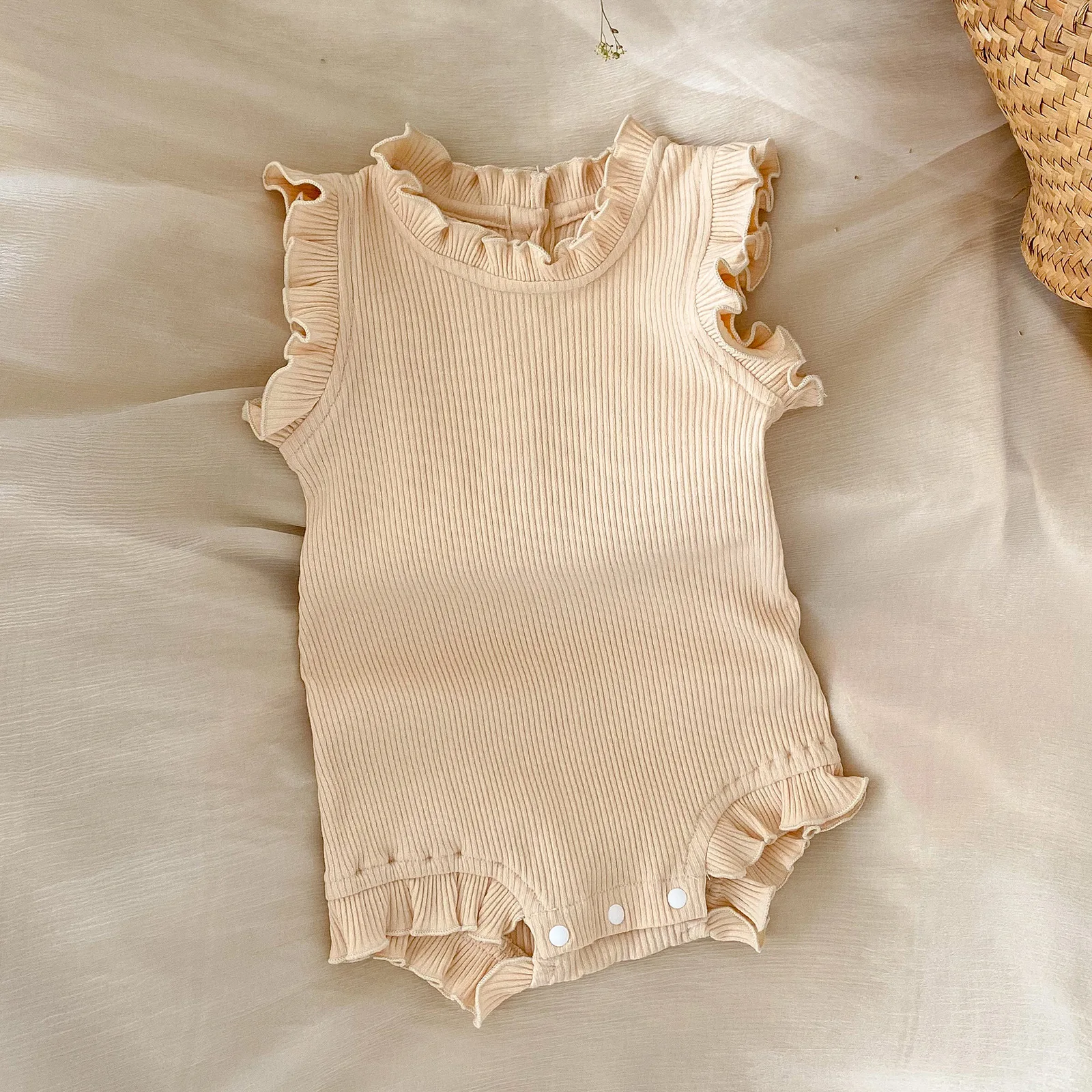 Summer Baby Girls Clothes Set Infant Ruffle Bodysuit Top PP Shorts Bloomers 2PCS Outfits 0-24 Months Toddler Romper Baby's Sets