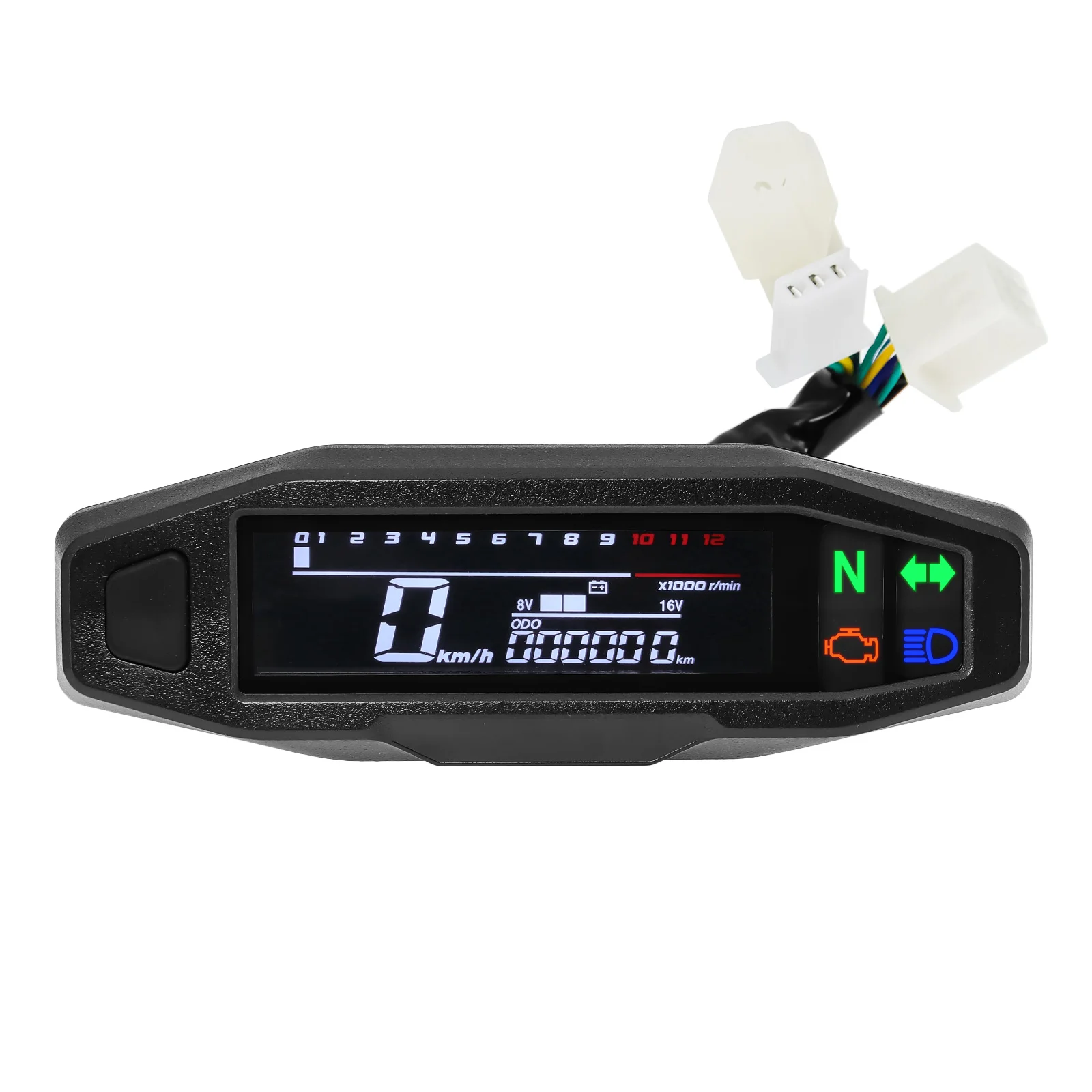 AD Universal Motorcycle Speedometer Digital Speed Meter LED Tachometer Dashboard Instrument Panel Meter LCD Display Y Bracket