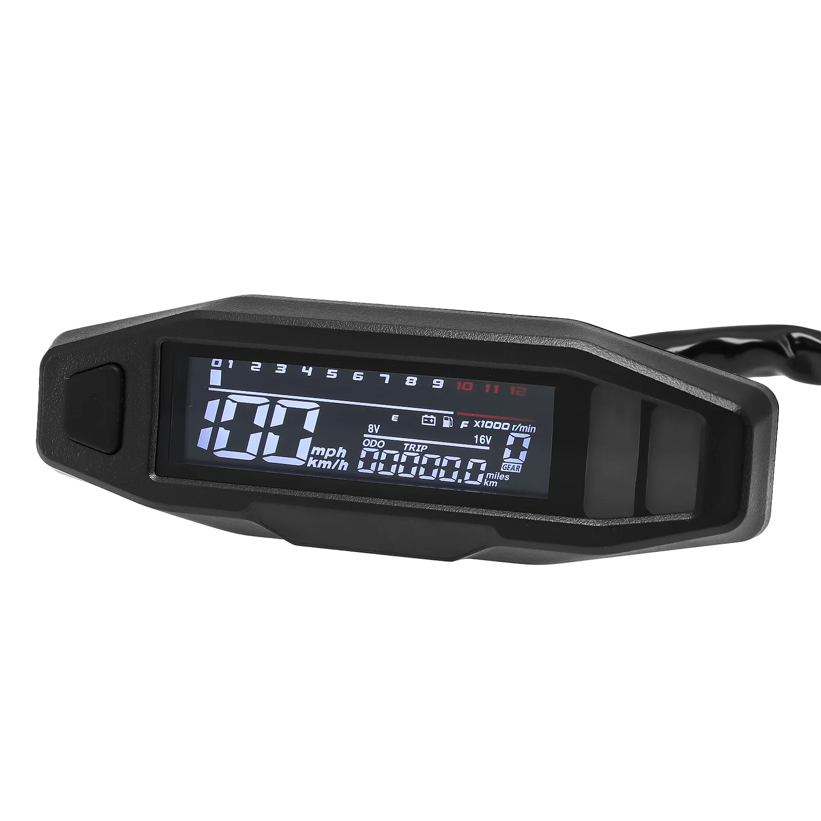 AD Universal Motorcycle Speedometer Digital Speed Meter LED Tachometer Dashboard Instrument Panel Meter LCD Display Y Bracket