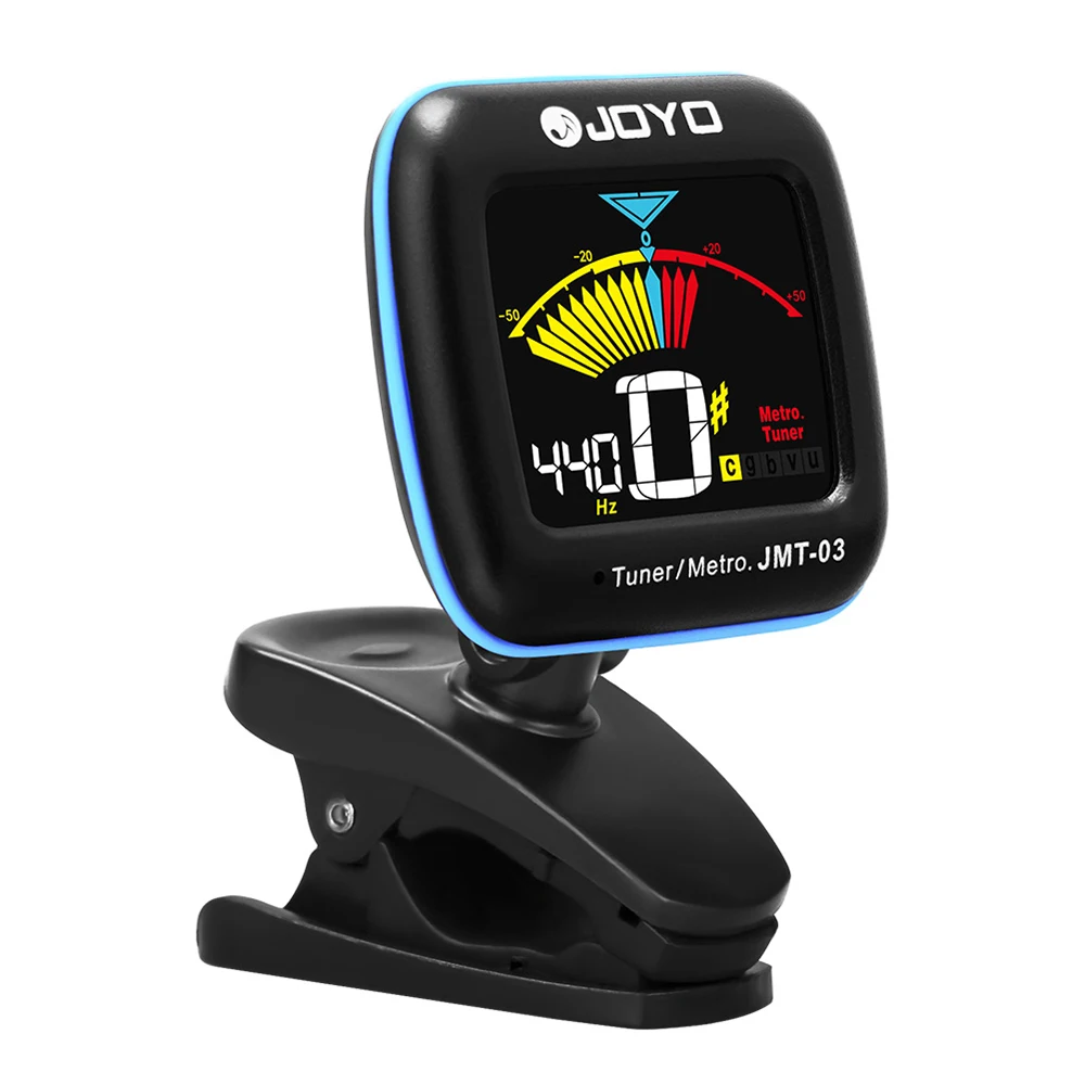 JOYO JMT-03 Guitar Tuner 360 Degree Rotatable Clip-on TAP Tempo Metronome Function Electronic Tuner for Guitar Bass Ukulele