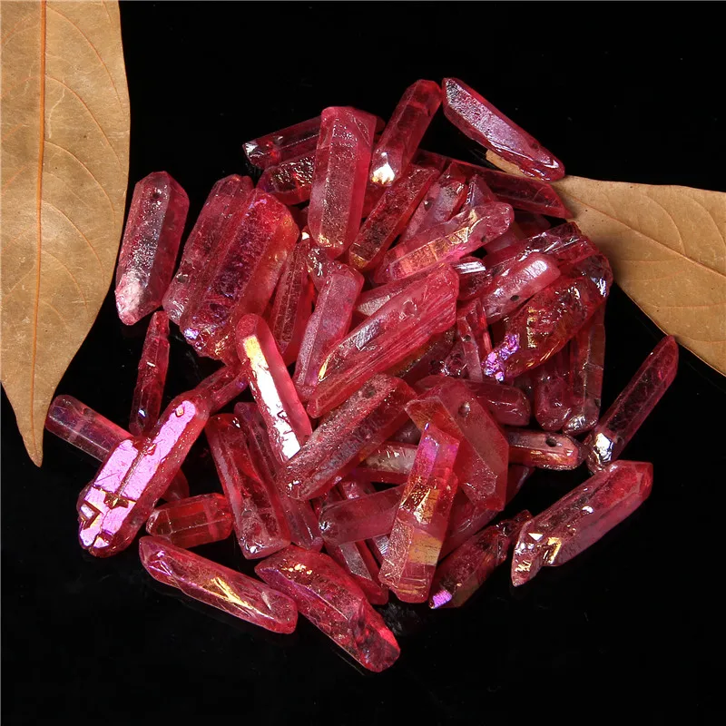 10/20/30pcs Purple Natural Quartz Crystal Point Beads Top Drilled Graduated Stick Point Loose Bead for DIY Jewelry Making Supply