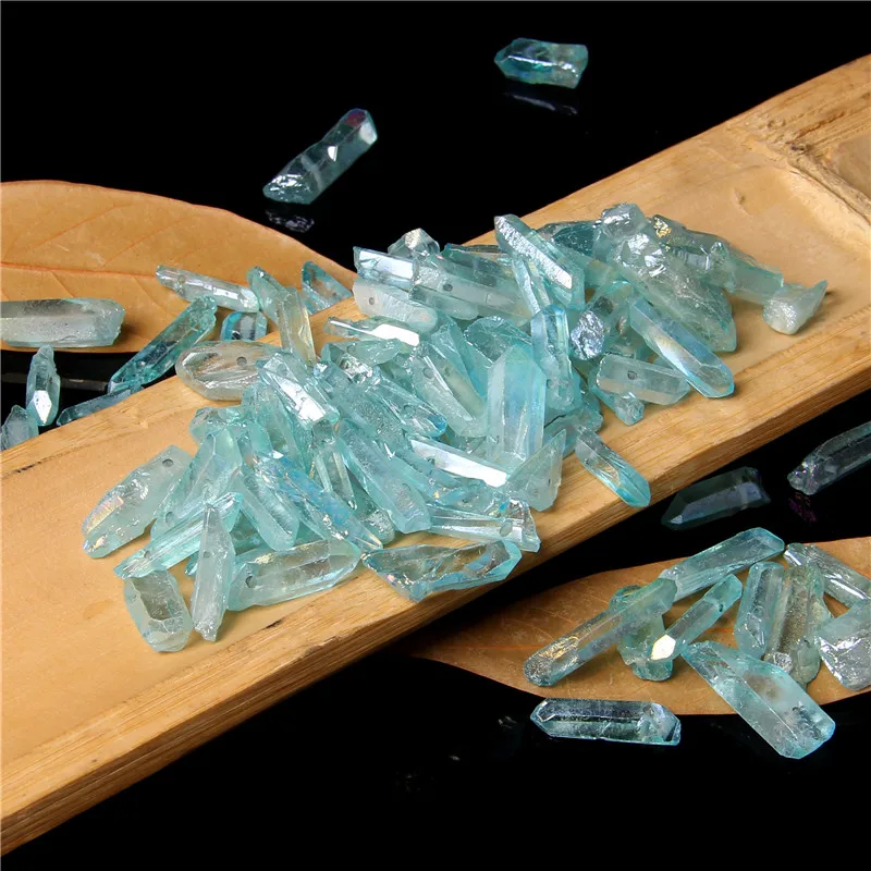 10/20/30pcs Purple Natural Quartz Crystal Point Beads Top Drilled Graduated Stick Point Loose Bead for DIY Jewelry Making Supply