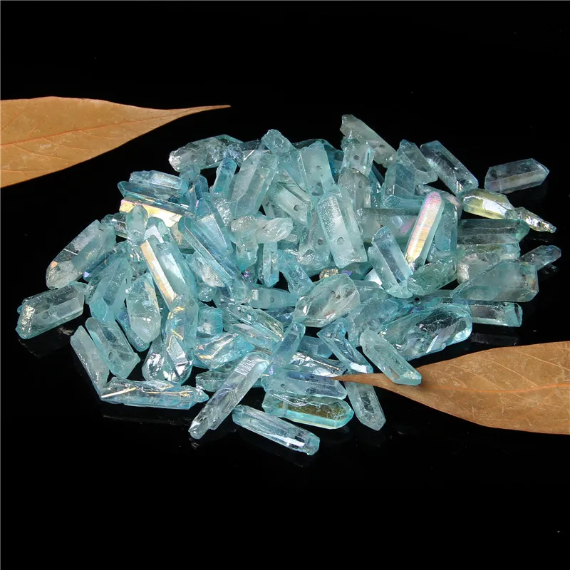 10/20/30pcs Purple Natural Quartz Crystal Point Beads Top Drilled Graduated Stick Point Loose Bead for DIY Jewelry Making Supply