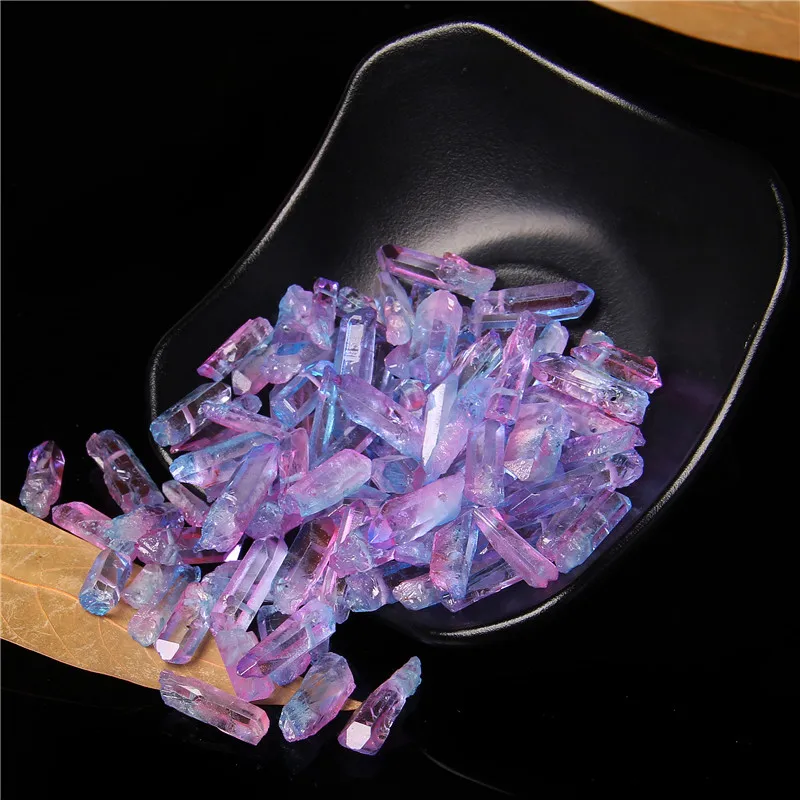 10/20/30pcs Purple Natural Quartz Crystal Point Beads Top Drilled Graduated Stick Point Loose Bead for DIY Jewelry Making Supply