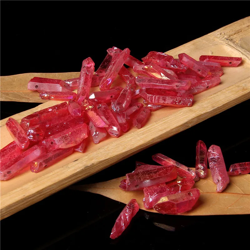 10/20/30pcs Purple Natural Quartz Crystal Point Beads Top Drilled Graduated Stick Point Loose Bead for DIY Jewelry Making Supply