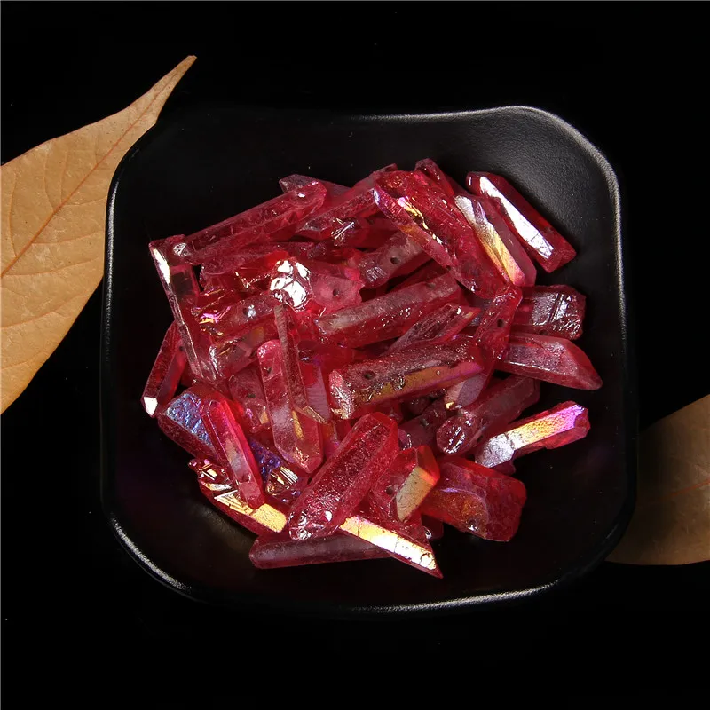 10/20/30pcs Purple Natural Quartz Crystal Point Beads Top Drilled Graduated Stick Point Loose Bead for DIY Jewelry Making Supply