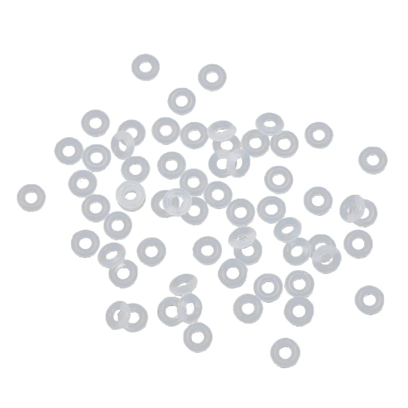 100Pcs Silicone Rubber Stoppers Ring Bead Charms Bracelets Compatible for Use Alone or with Clip Lock Spacer Charm Beads