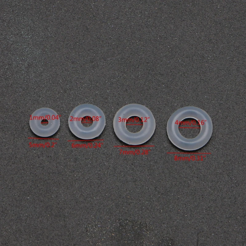 100Pcs Silicone Rubber Stoppers Ring Bead Charms Bracelets Compatible for Use Alone or with Clip Lock Spacer Charm Beads