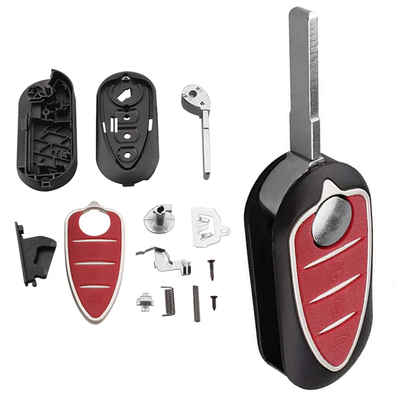 3 Buttons Remote Car Key Shell Fob Uncut Blade Fit Folding Flip Car Key Case Cover Fit for Alfa Romeo Mito Giulietta 159 GTA