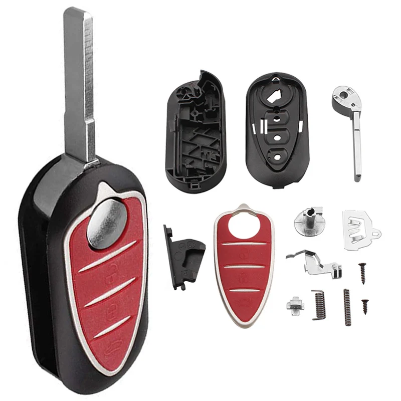 3 Buttons Remote Car Key Shell Fob Uncut Blade Fit Folding Flip Car Key Case Cover Fit for Alfa Romeo Mito Giulietta 159 GTA