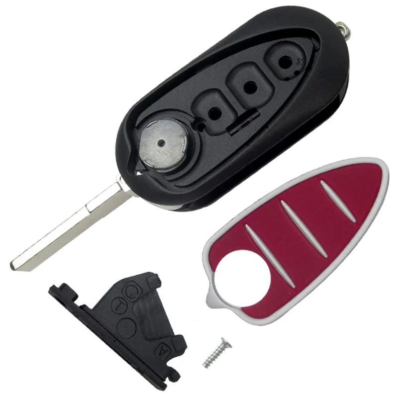 3 Buttons Remote Car Key Shell Fob Uncut Blade Fit Folding Flip Car Key Case Cover Fit for Alfa Romeo Mito Giulietta 159 GTA