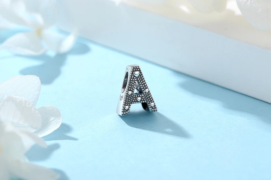 Original 925 Sterling Silver Charms Beads 12 Zodiac A-Z Letters Virgo Aries Fit Brand Bracelets Necklaces Jewelry For Women
