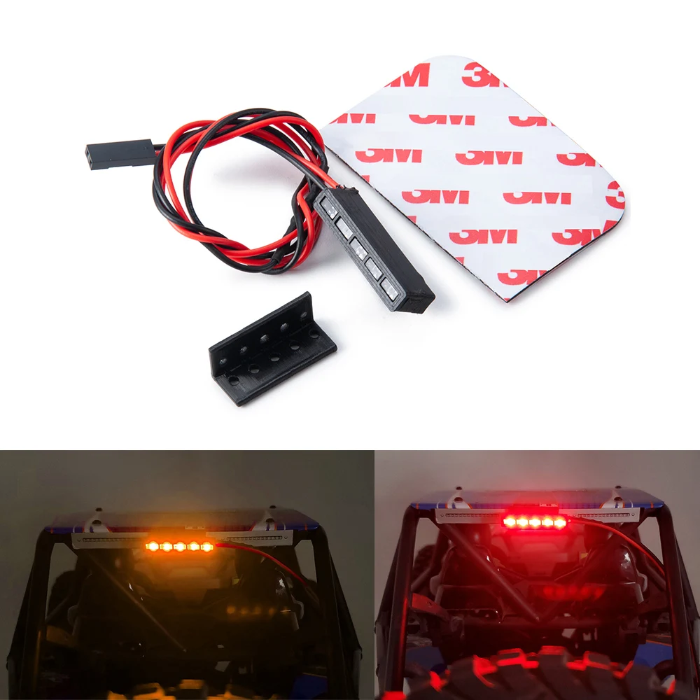 YEAHRUN Red/Yellow 32/65mm Light Lamp Bar for Axial SCX10 90046 Wraith RR10 TRX-4 D90 Tamiya 1/10 RC Crawler Model Car
