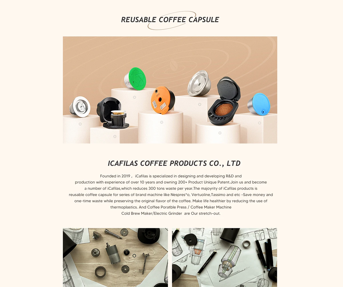 Reusable coffee capsule adapter stainless steel PP material Dolce Gusto nespresso coffee capsule compactor made