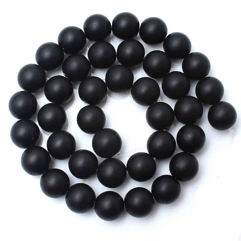 Natural Stone White Black Dull Polish Matte Agates Onyx Smooth Round Beads For Jewelry Making DIY Bracelet 15'' 4 6 8 10 12mm