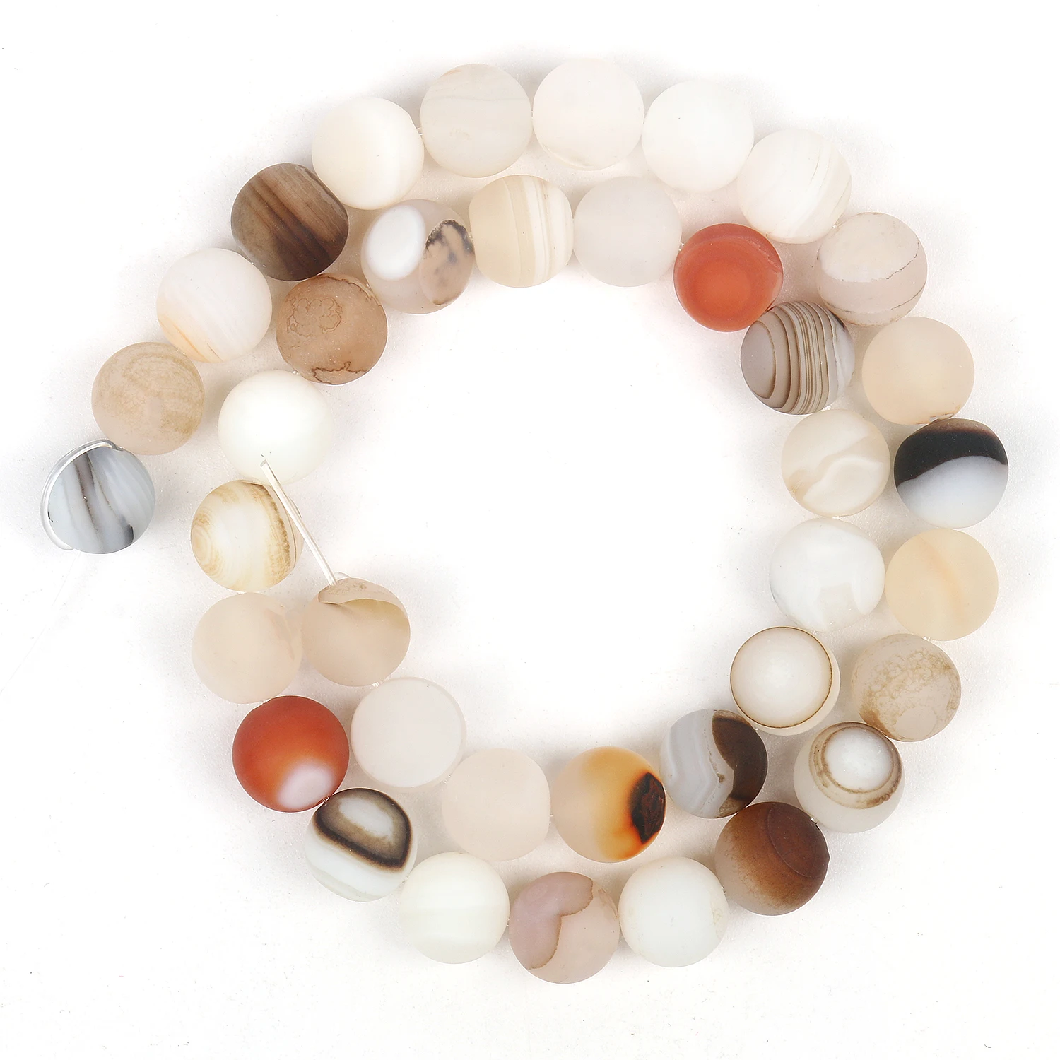 Natural Stone White Black Dull Polish Matte Agates Onyx Smooth Round Beads For Jewelry Making DIY Bracelet 15'' 4 6 8 10 12mm