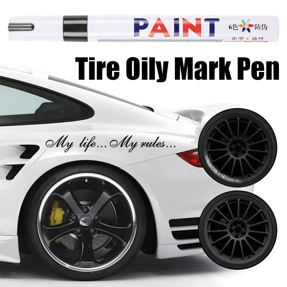 3pcs White Paint Pen Paint Markers Waterproof Car Tyre Oil-Based Paint Pen Set Quick Dry And Permanent