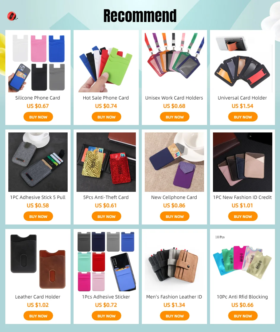 Silicone Phone Card Holder Wallet Case Phone Wallet Stick On Credit Card Holder Phone Pocket for Almost All Cell Phone