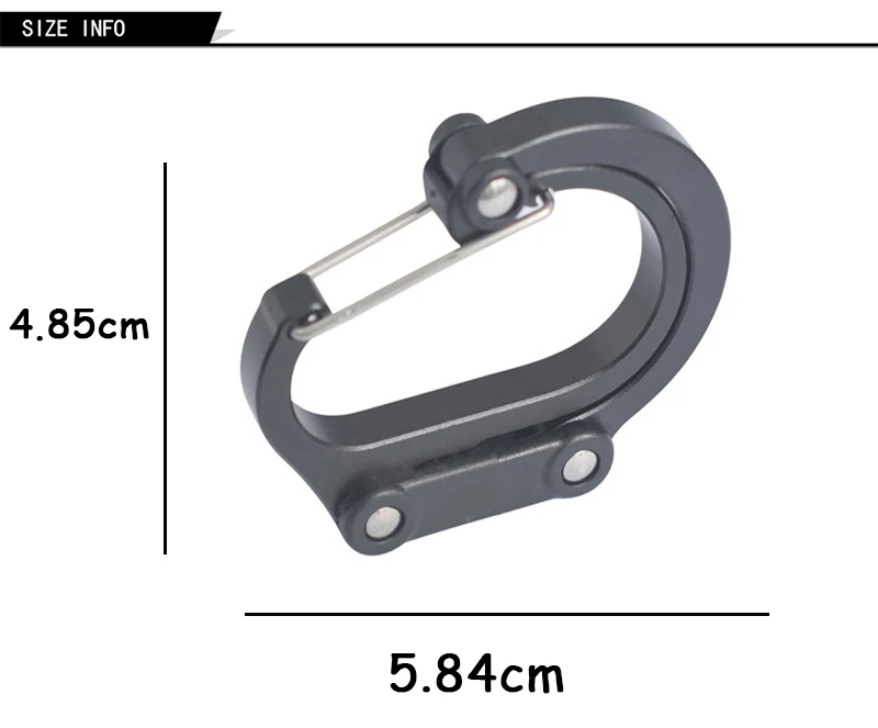 Multifunctional Hybrid Gear Clip Carabiner 360 Degree Rotating Hook Strong Buckle Camping Hiking Travel Backpack Outdoor Gadget