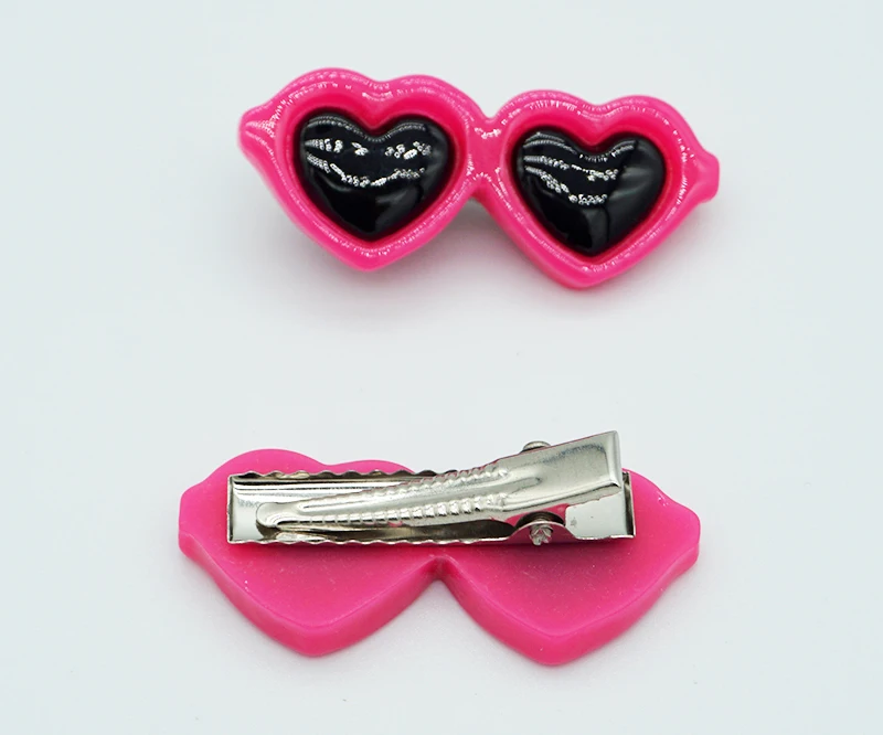 10 Pieces Plastic Pet Hair Clips Sunglasses Shape Hairpin For Small Dog 10 Colors Cute Heart Shape Dog Grooming Hair Accessories