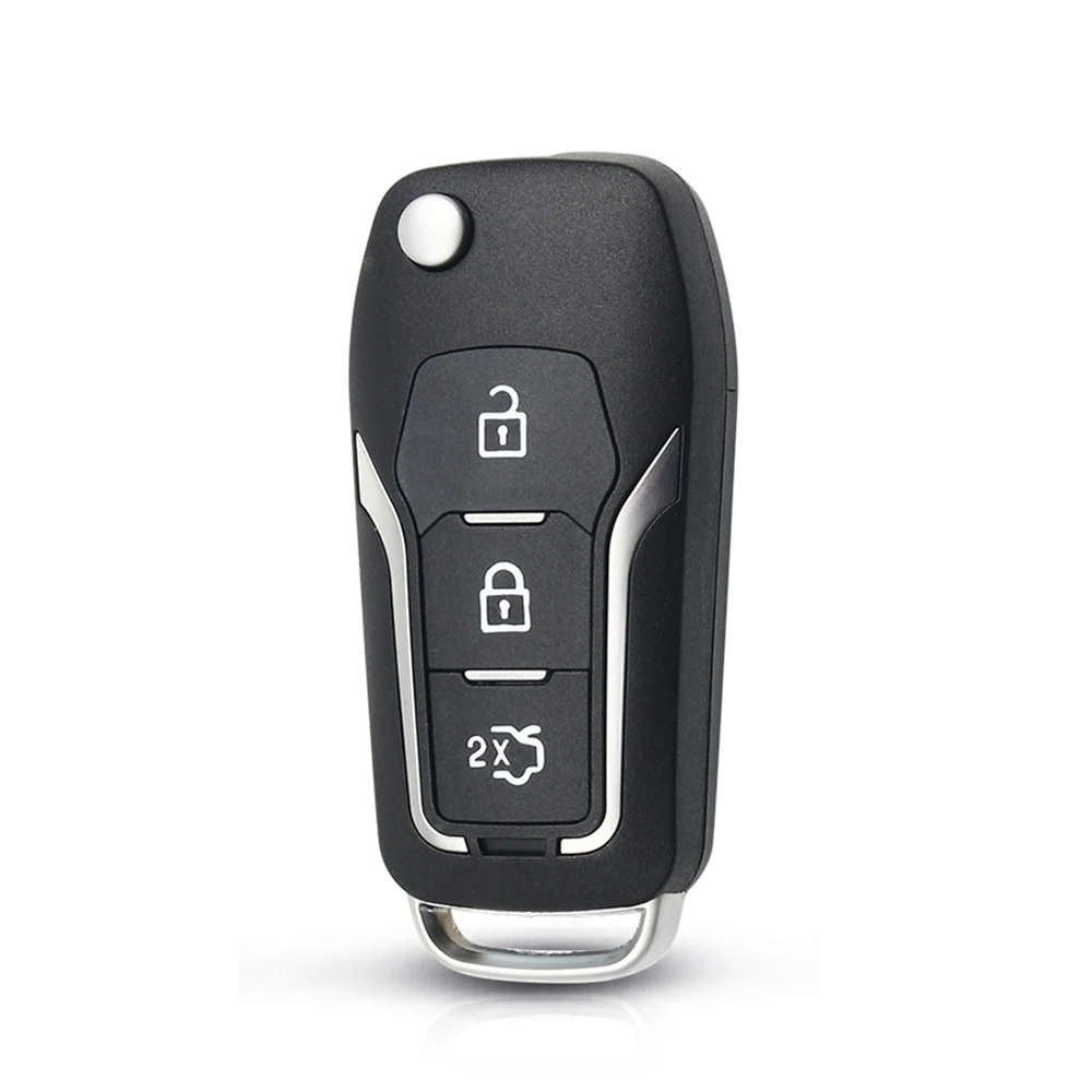 KEYYOU Modified Car Key Shell For Ford Focus Mondeo Focus Fiesta C Max S Max Galaxy Ranger 3 Buttons Flip Remote Key Case