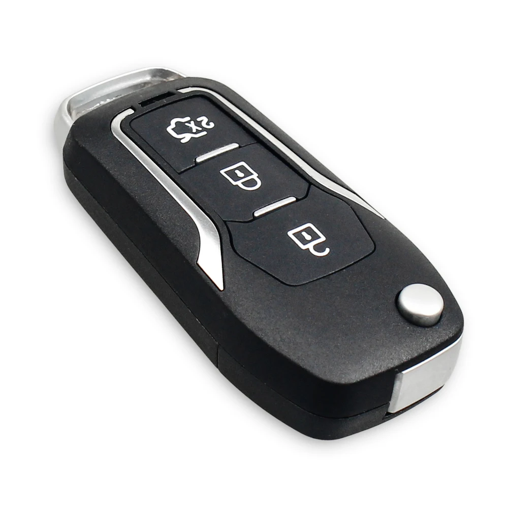 KEYYOU Modified Car Key Shell For Ford Focus Mondeo Focus Fiesta C Max S Max Galaxy Ranger 3 Buttons Flip Remote Key Case