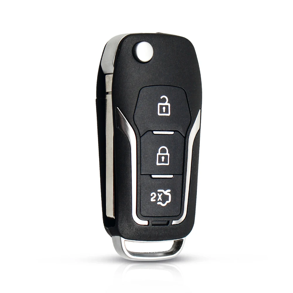 KEYYOU Modified Car Key Shell For Ford Focus Mondeo Focus Fiesta C Max S Max Galaxy Ranger 3 Buttons Flip Remote Key Case