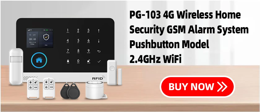 GSM Alarm System for Home Works with TUYA Smart Home App Burglar Security 433MHz 2G WiFi Alarm Wireless Control PG103