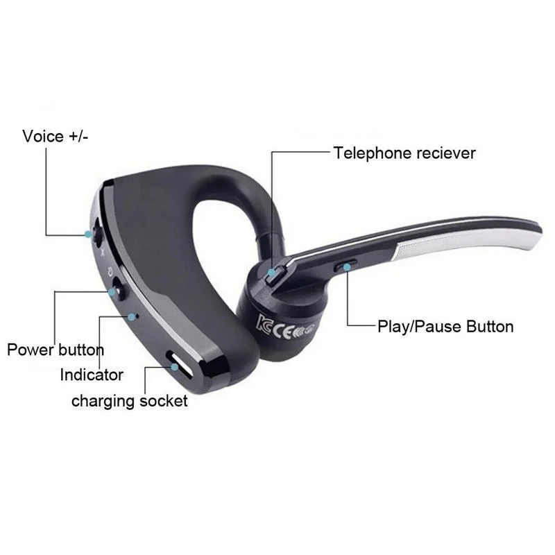 Single Digital Display Wireless Bluetooth Headset General Business Noise Reduction 5.0 Bluetooth Headset with Microphone Headset