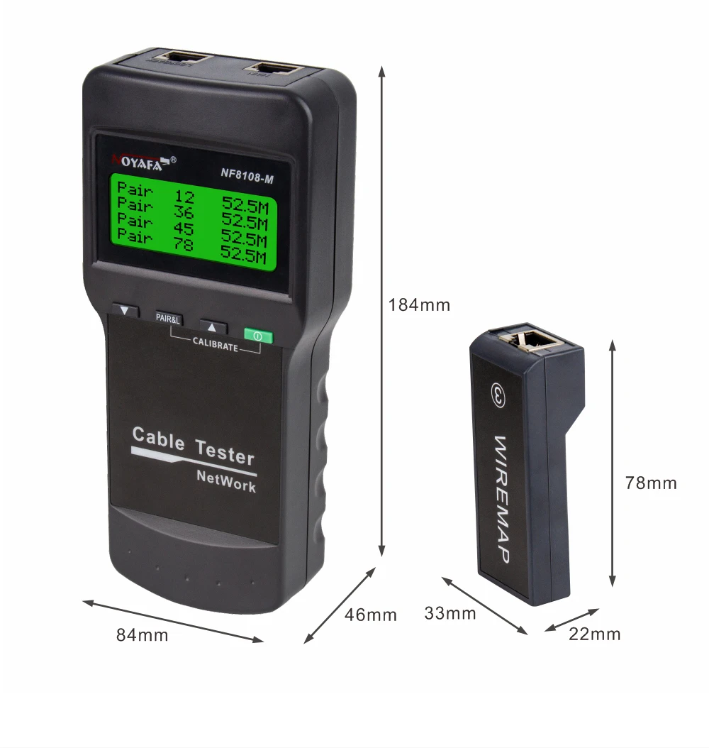 NOYAFA NF-8108M Digital LAN Cable Tester RJ45 Network Meter 5E 6E Coaxial Cable Tracker Tool for Measuring Network Cable Length