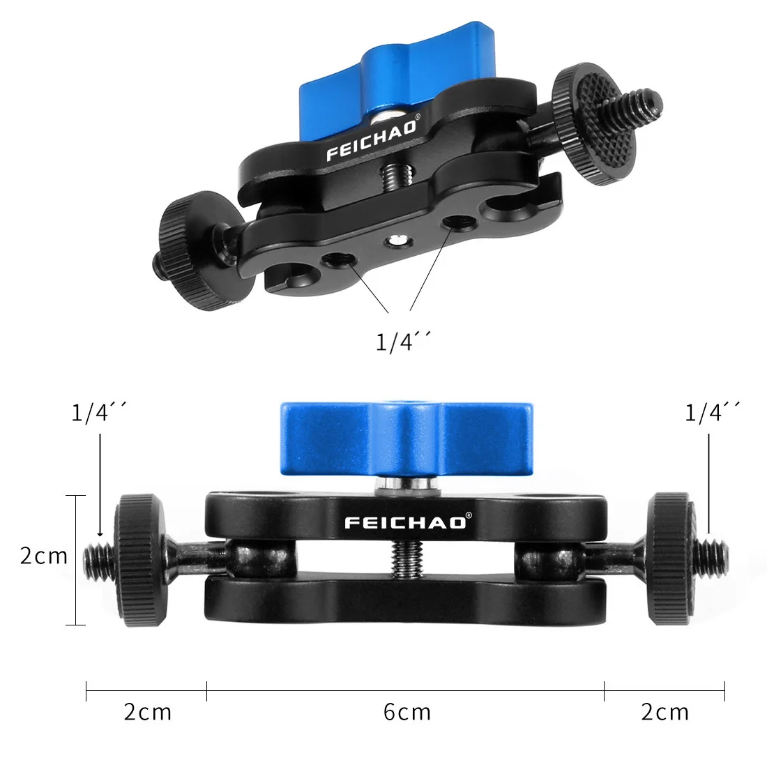 Magic Ball Mount Arm with 1/4 inch Screw for Gopro 13 for DJI OSMO360 for Monitor DSLR Camera Tripod Dual Ball Head Adapter