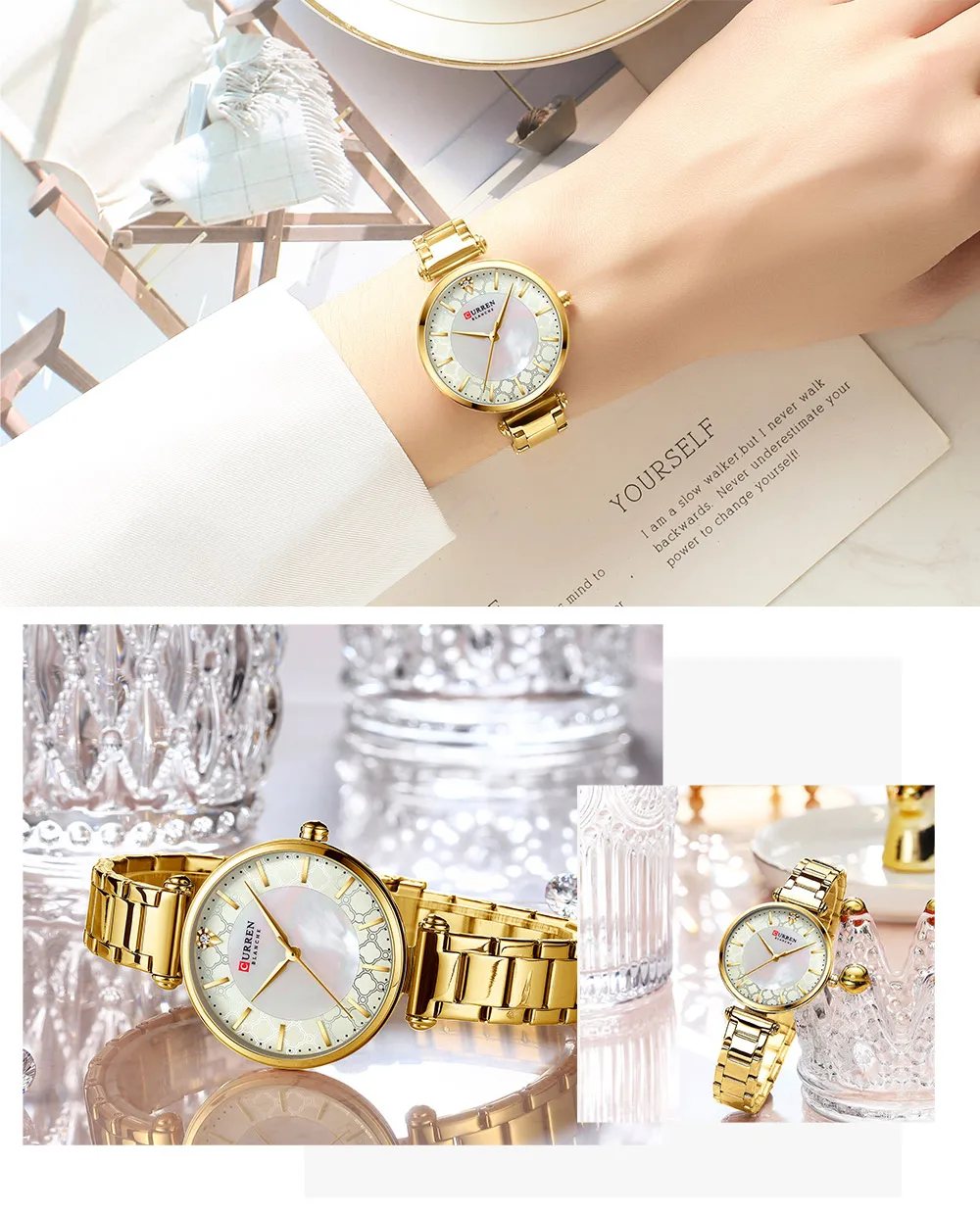 New Fashion Watch Women CURREN Top Brand Ladies Creative Steel Women Bracelet Watches Female Waterproof Clocks Relogio Feminino