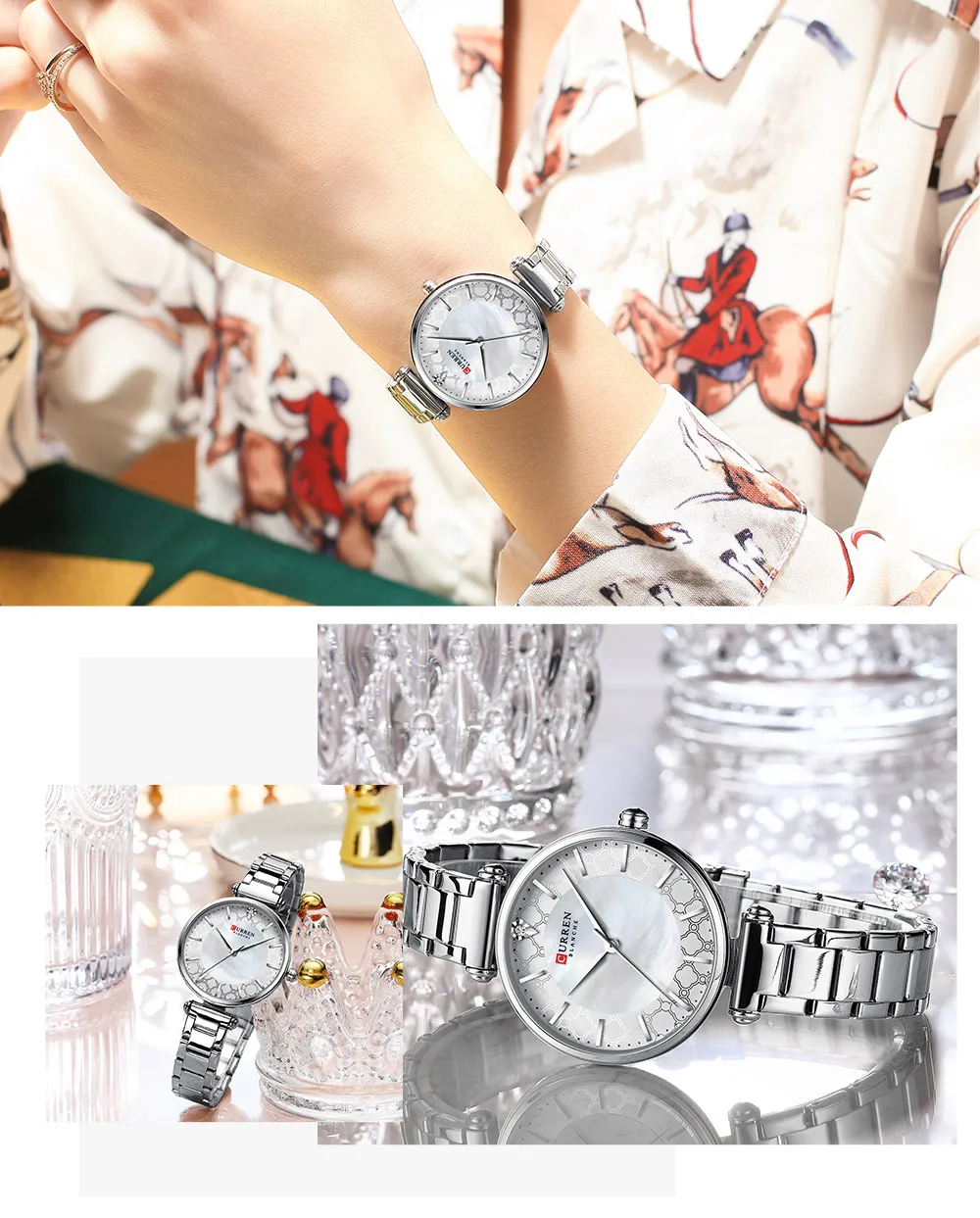 New Fashion Watch Women CURREN Top Brand Ladies Creative Steel Women Bracelet Watches Female Waterproof Clocks Relogio Feminino