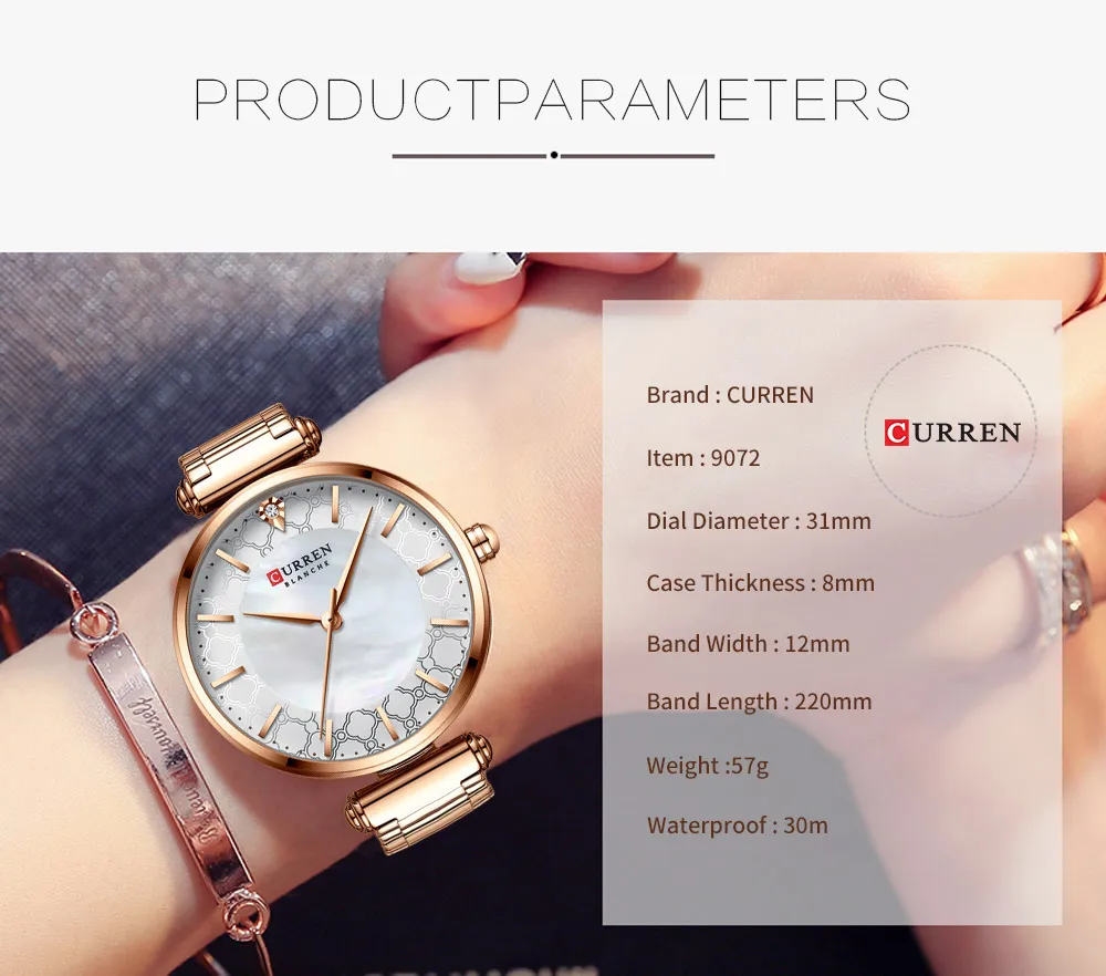 New Fashion Watch Women CURREN Top Brand Ladies Creative Steel Women Bracelet Watches Female Waterproof Clocks Relogio Feminino