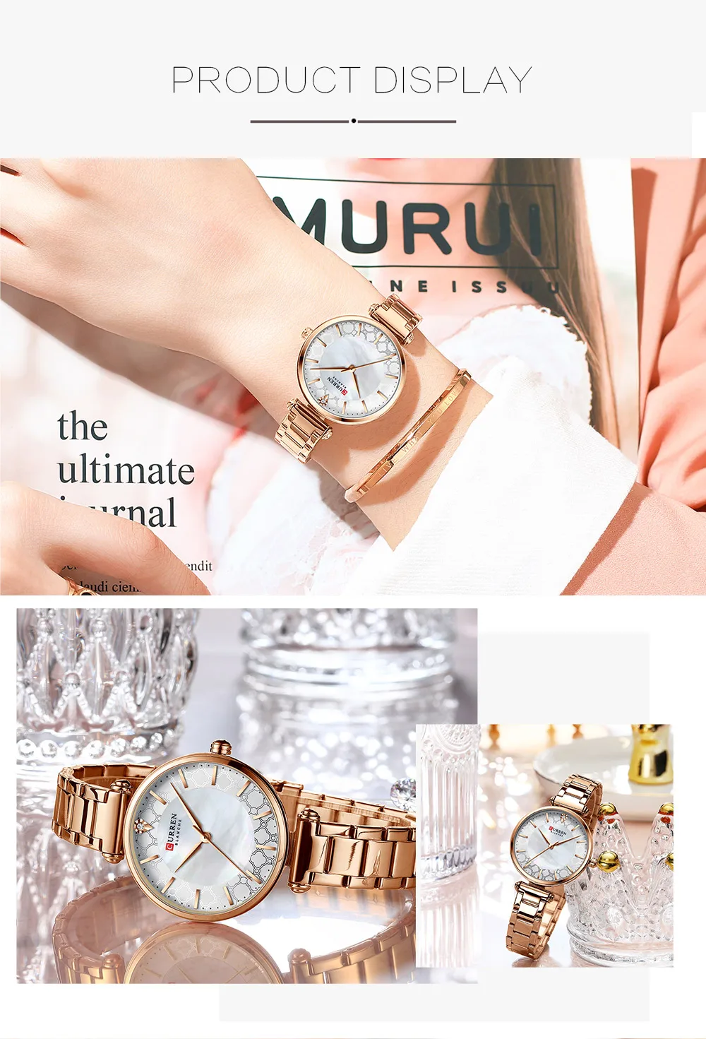 New Fashion Watch Women CURREN Top Brand Ladies Creative Steel Women Bracelet Watches Female Waterproof Clocks Relogio Feminino