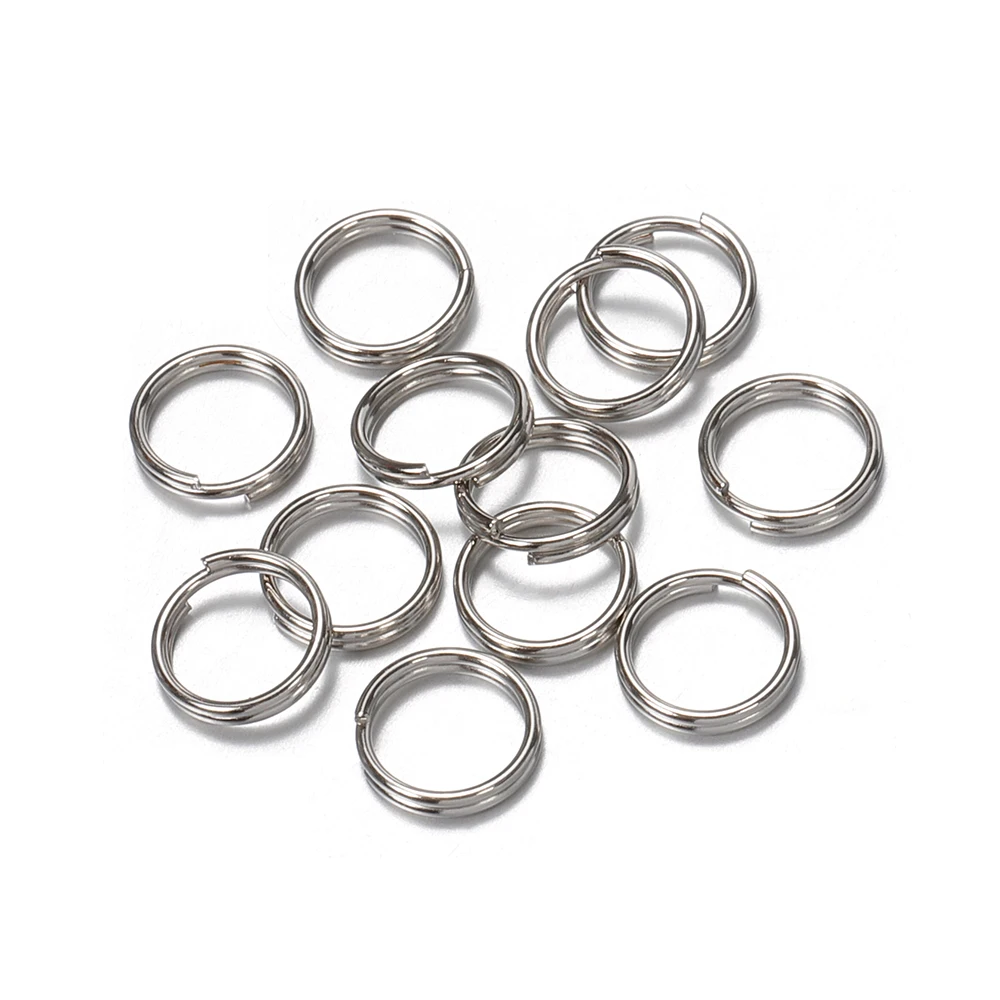 50pcs/lot 6/8/10/12mm Metal Keyring Blank Circle Split Ring Connector for DIY Keychain Jewelry Making Accessories
