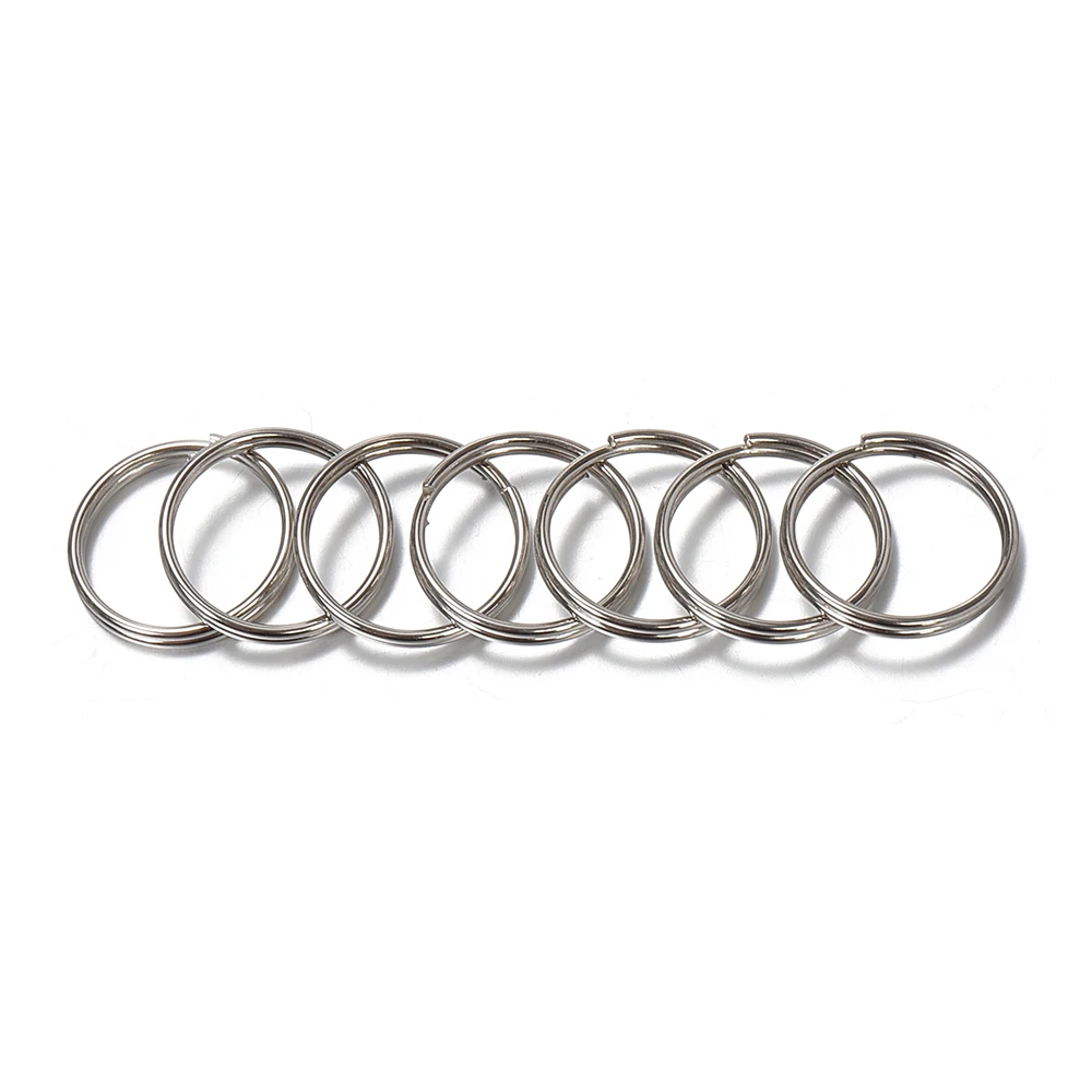 50pcs/lot 6/8/10/12mm Metal Keyring Blank Circle Split Ring Connector for DIY Keychain Jewelry Making Accessories