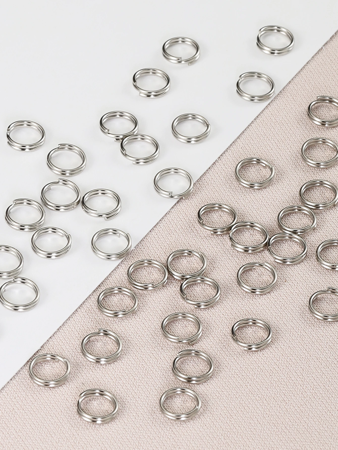 50pcs/lot 6/8/10/12mm Metal Keyring Blank Circle Split Ring Connector for DIY Keychain Jewelry Making Accessories