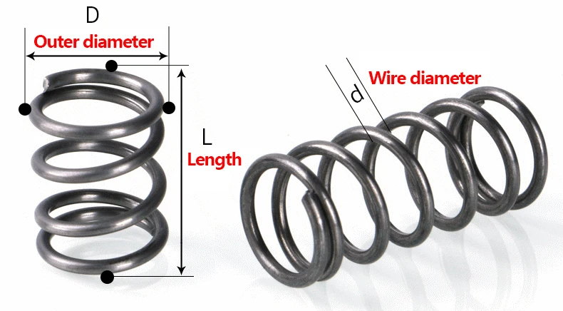 10Pcs/Lot 1.0mm Micro Small Compression Spring OD 5/6/7/8/9/10/11/12/13/14/15/16/17/18/19/20mm Length 10mm to 100mm