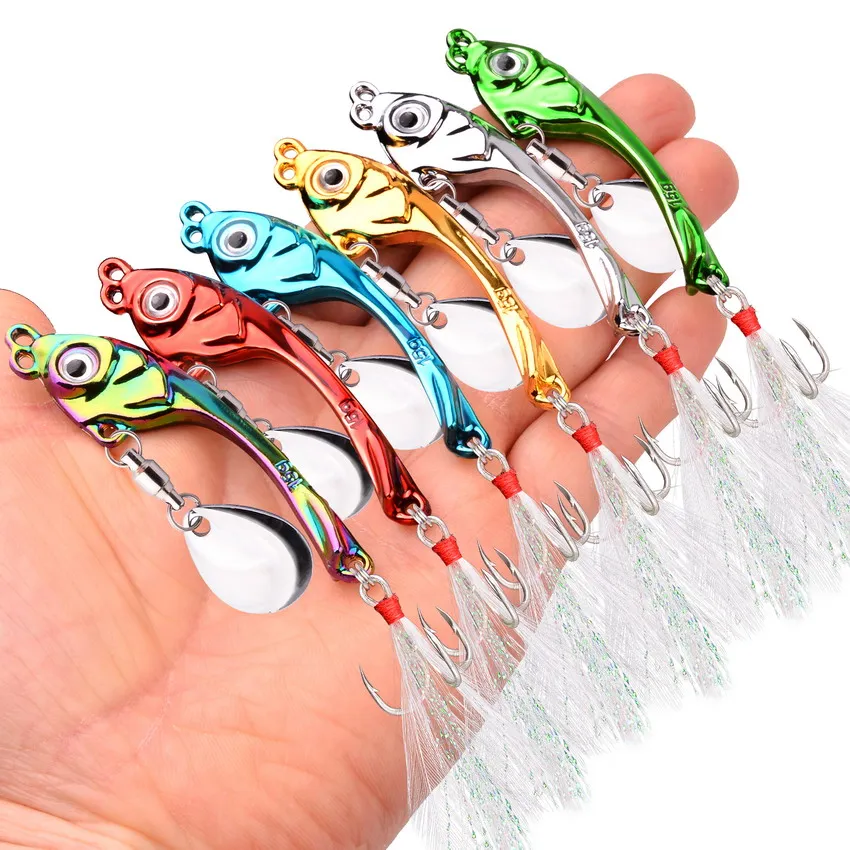 Fishing Spinners VIB Tremor Sequins Trout Spinners Metal Minnow Popper Crank Baits Trout Fishing Lures With Hooks For Saltwater