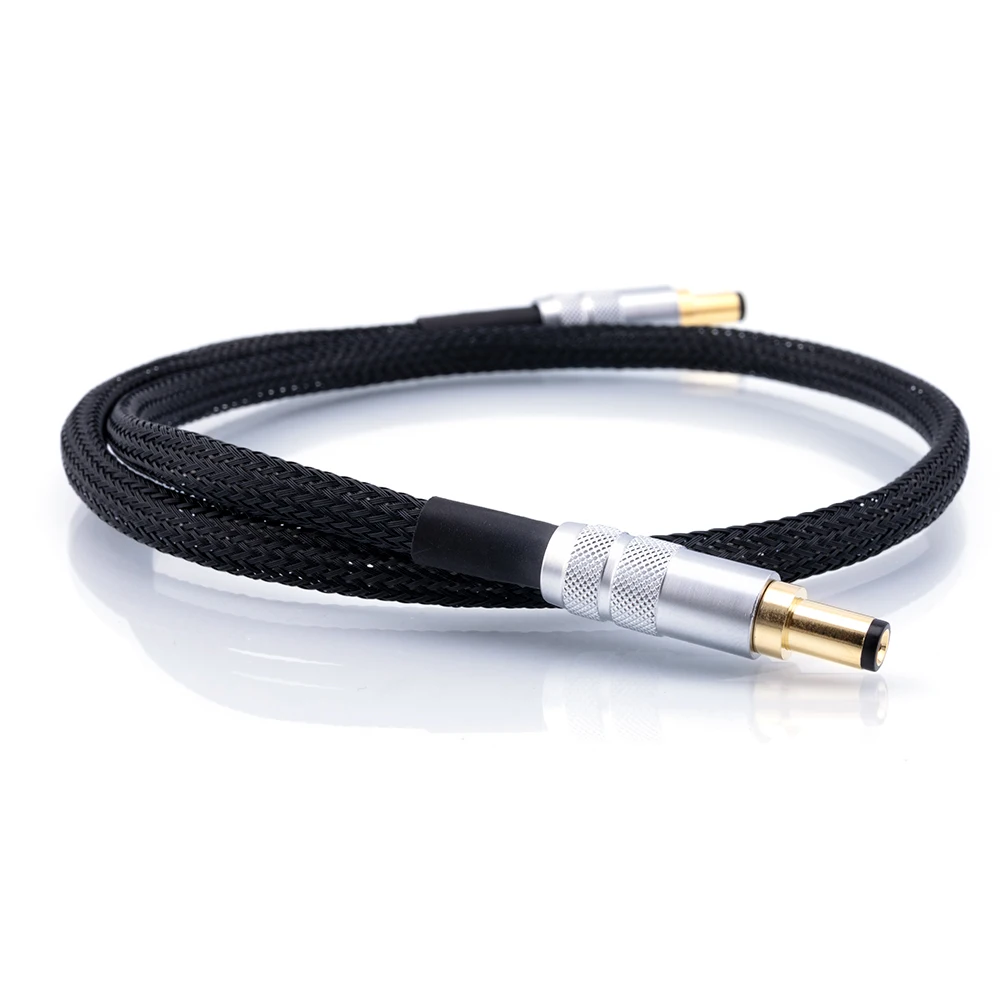Hifi OCC Silver Plated DC Power Cable GX16-2 Pin To 5.5*2.5/2.1MM AC/DC Phono Amplifier Linear Power Supply Output Cable