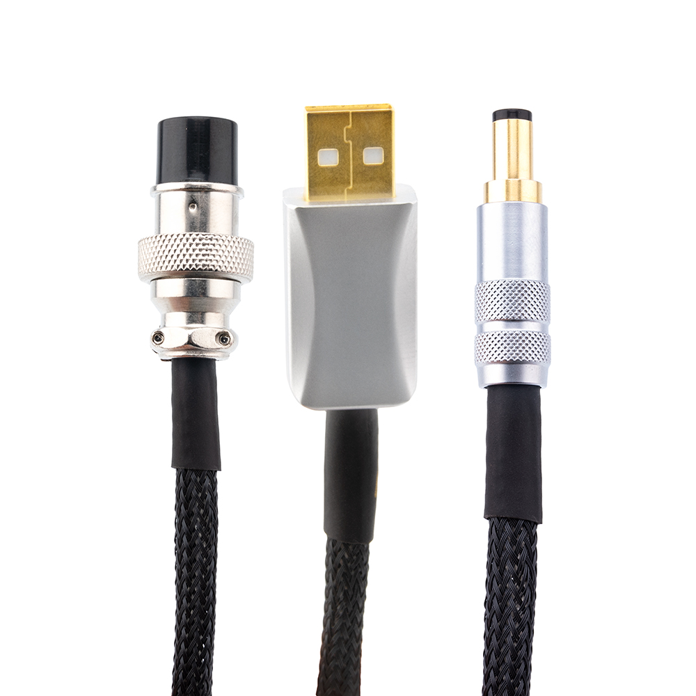 Hifi OCC Silver Plated DC Power Cable GX16-2 Pin To 5.5*2.5/2.1MM AC/DC Phono Amplifier Linear Power Supply Output Cable