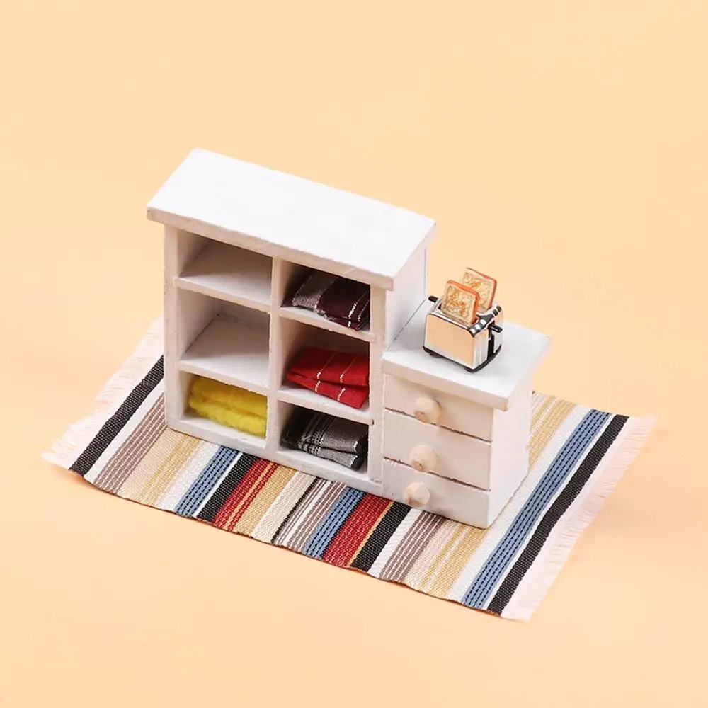 1:12 Scale Dollhouse Carpet Playing House Decor Floor Coverings Floral Pattern Mat Doll Accessories Miniature Weaving Rug