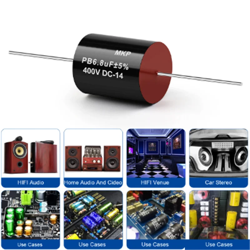 2Pcs MKP Series 400V 0.1uF-47uF Audiophile Frequency-Divided Audio Capacitor Divider 0.1UF 0.22 0.47 1 2.2UF 4.7UF Speaker Audio