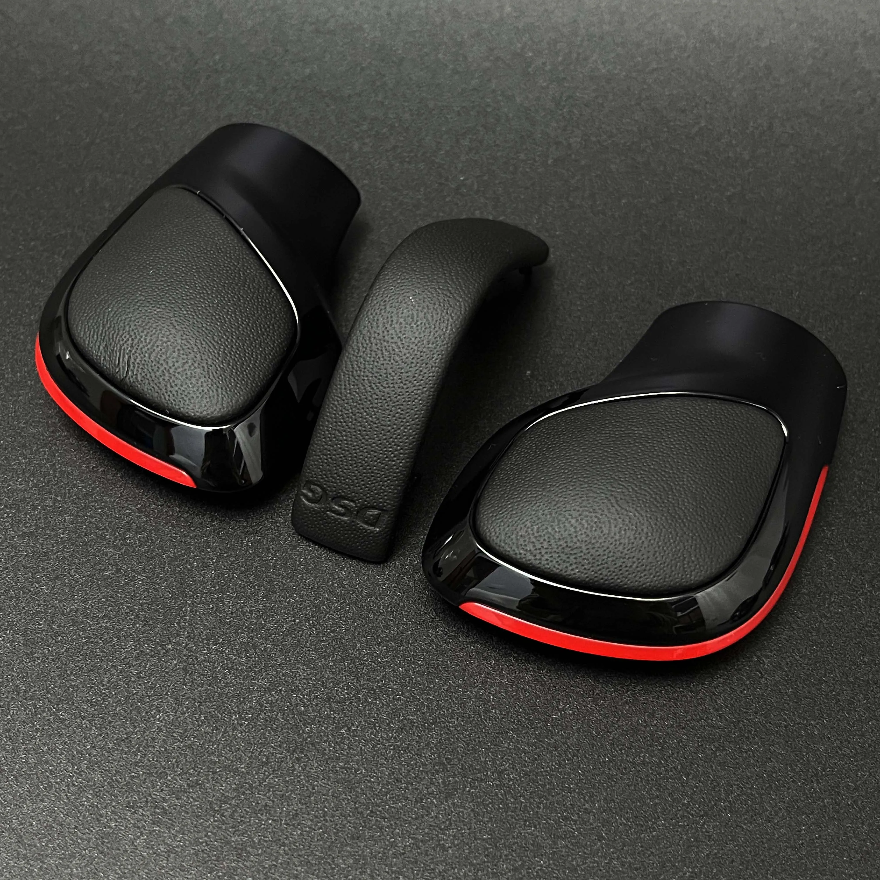 Red Blue Black Chrome Suede Leather Gear Shift Knob Side Cover DSG Emblem For VW Golf 6 7 R GTI Passat B7 B8 CC R20 Jetta MK6