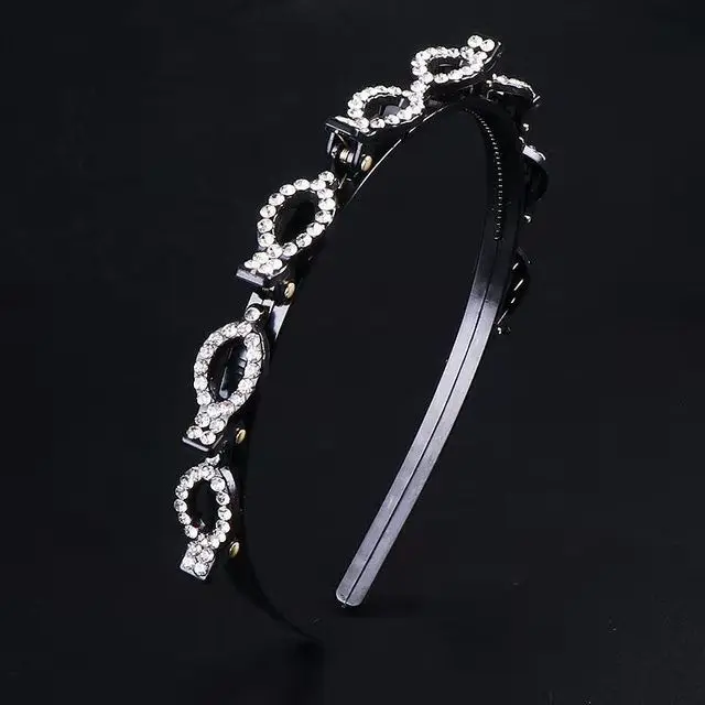 2024 New Fashion Hot Sale Explosion Pearl Rhinestone Bangs Clip Headband Headband for Women Girl Hair Accessories Headwear