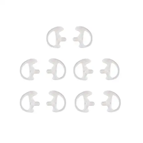 Lot 5 Pair White Silicone Earmold Earbud for Universal Walkie Talkie Radio Air Acoustic Coil Tube Earpiece Headphone S/M/L Size
