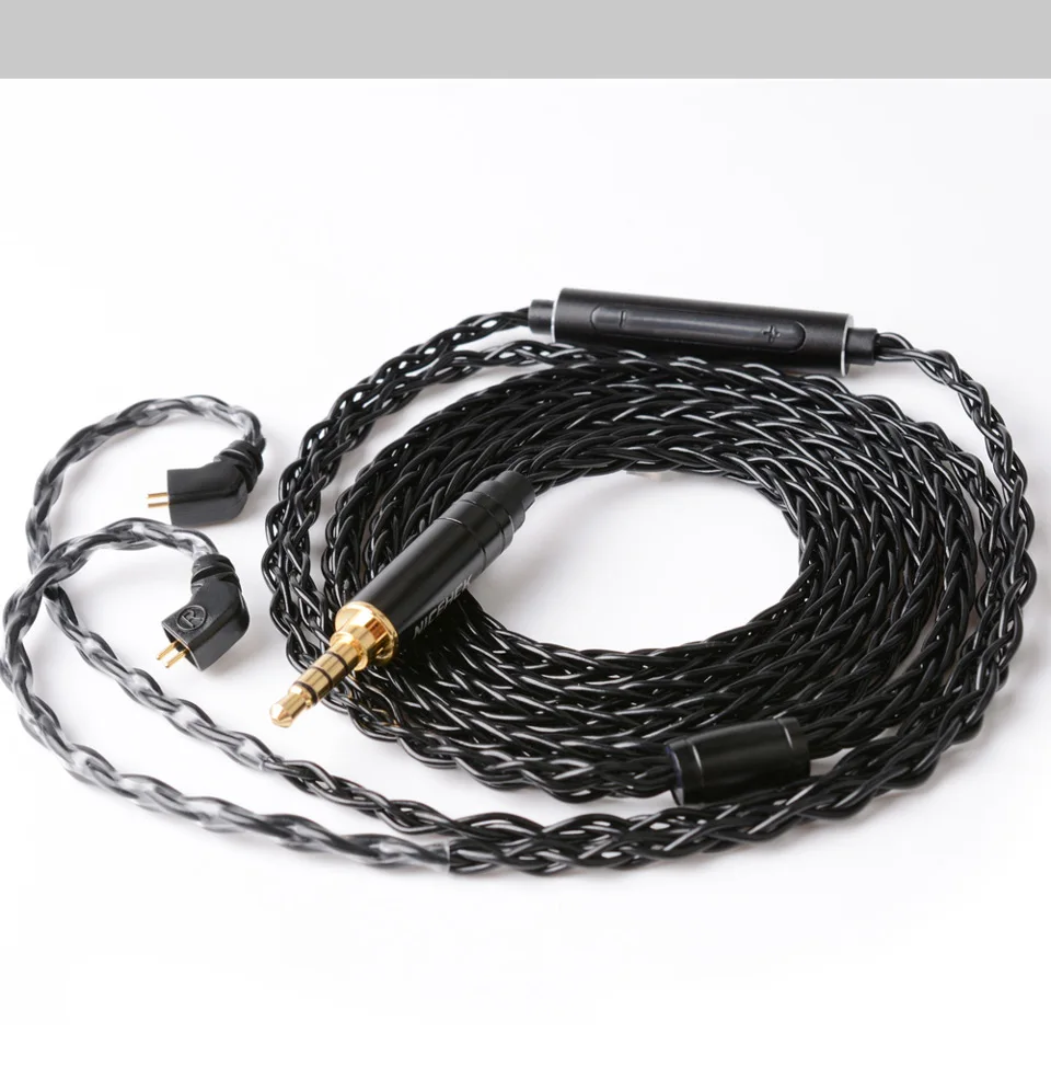 NICEHCK BlackWheat 8 Core Silver Plated Copper Microphone Cable MMCX/QDC/0.78 2Pin With Mic for DB1 DB3 AS10 EDX CA4 C12