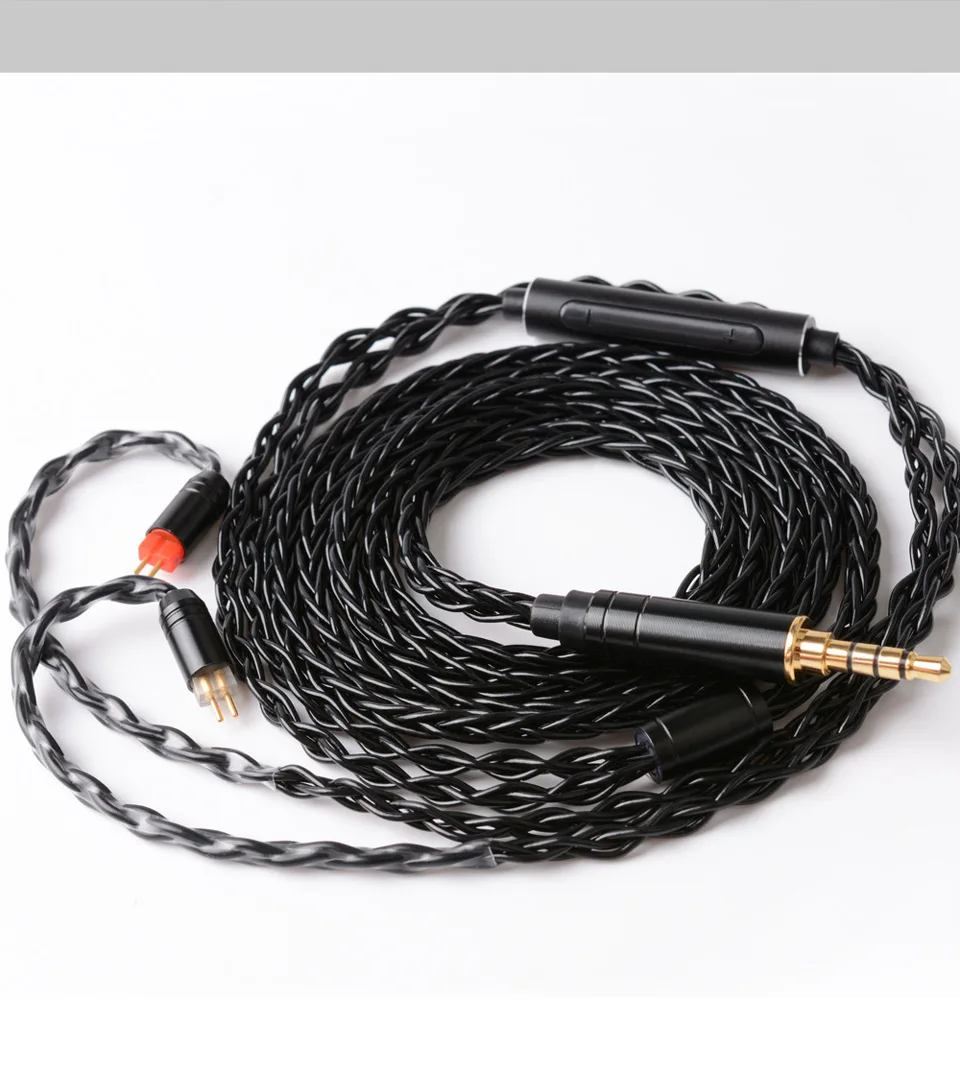 NICEHCK BlackWheat 8 Core Silver Plated Copper Microphone Cable MMCX/QDC/0.78 2Pin With Mic for DB1 DB3 AS10 EDX CA4 C12