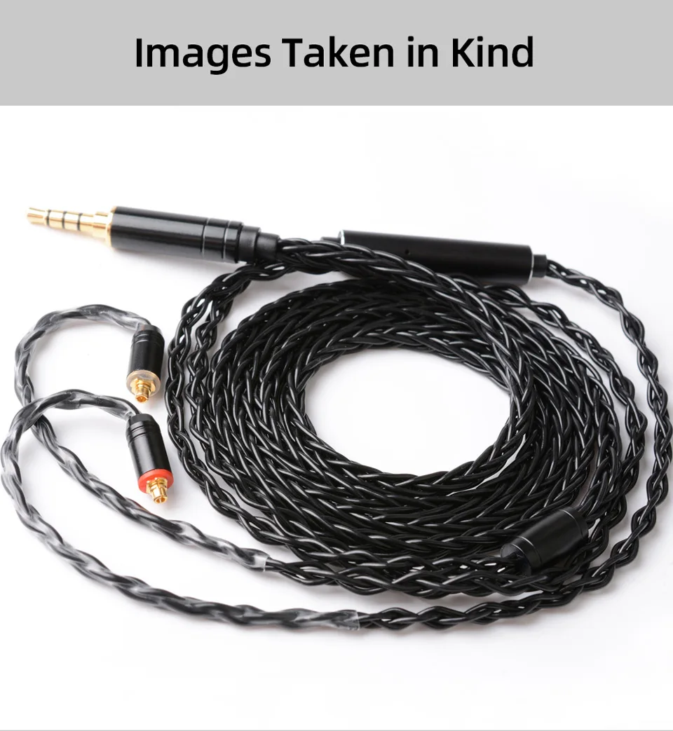 NICEHCK BlackWheat 8 Core Silver Plated Copper Microphone Cable MMCX/QDC/0.78 2Pin With Mic for DB1 DB3 AS10 EDX CA4 C12